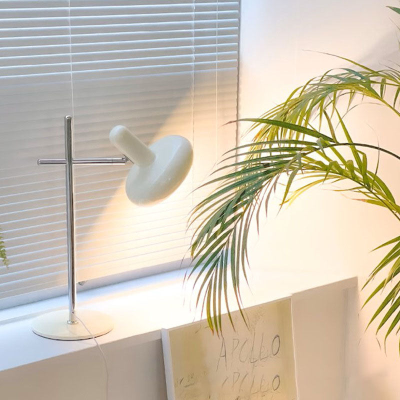 Cream Round Rotating Lampshade Table Lamp