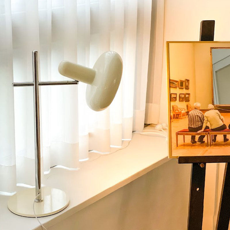 Cream Round Rotating Lampshade Table Lamp