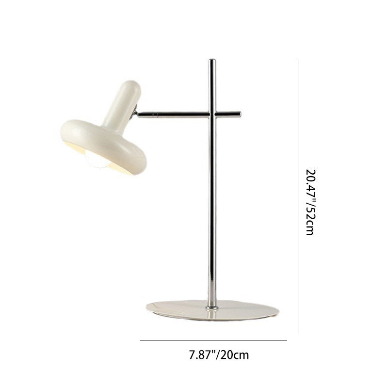 Cream Round Rotating Lampshade Table Lamp