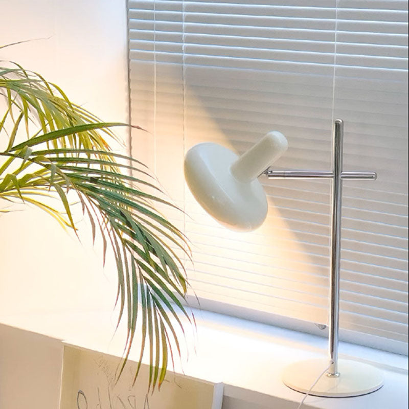 Cream Round Rotating Lampshade Table Lamp