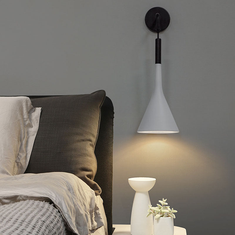 Round Cone Iron Bedroom Wall Lamp