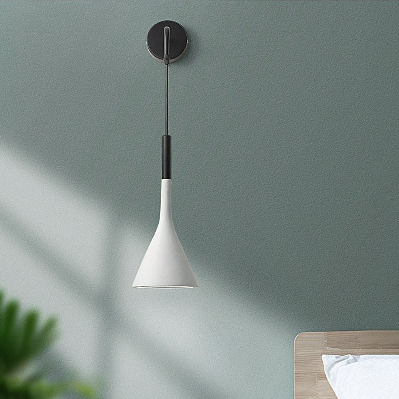 Round Cone Iron Bedroom Wall Lamp