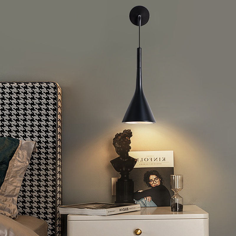 Round Cone Iron Bedroom Wall Lamp