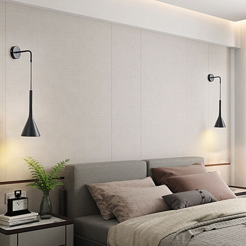 Round Cone Iron Bedroom Wall Lamp
