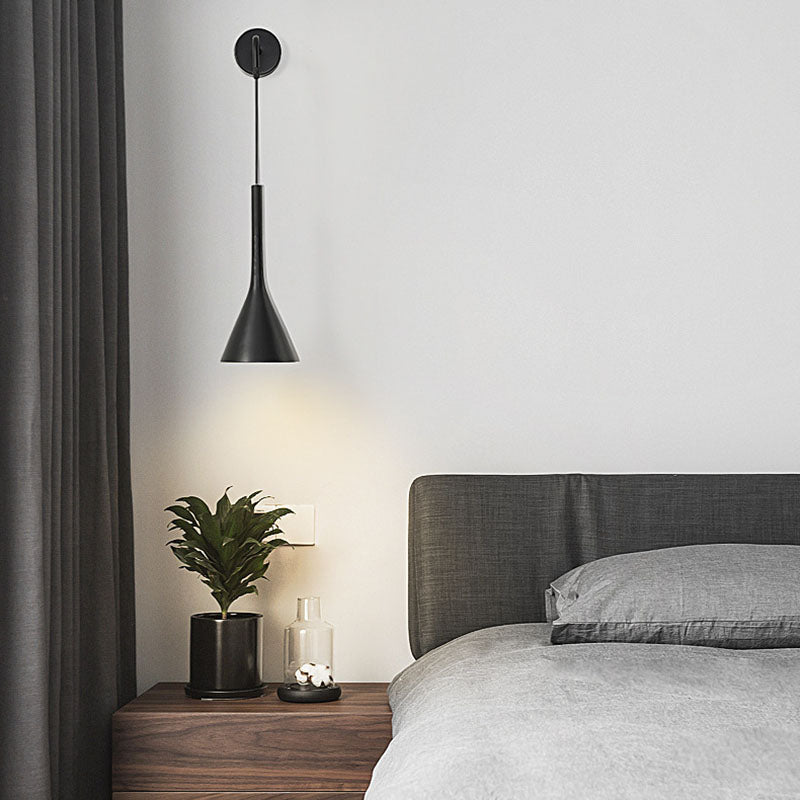 Round Cone Iron Bedroom Wall Lamp