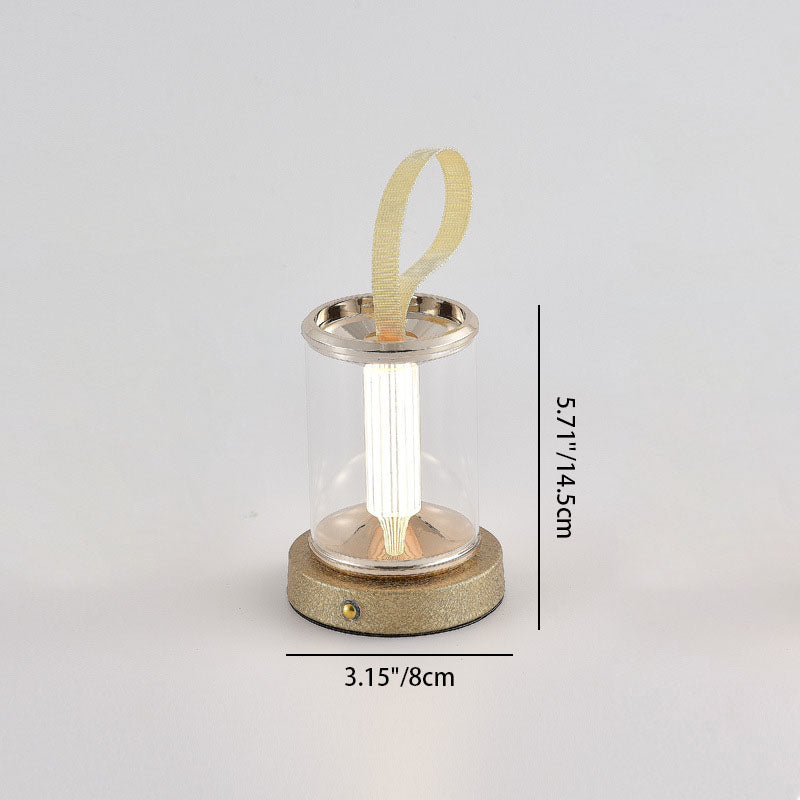 Portable Round Cylinder Iron Table Lamp