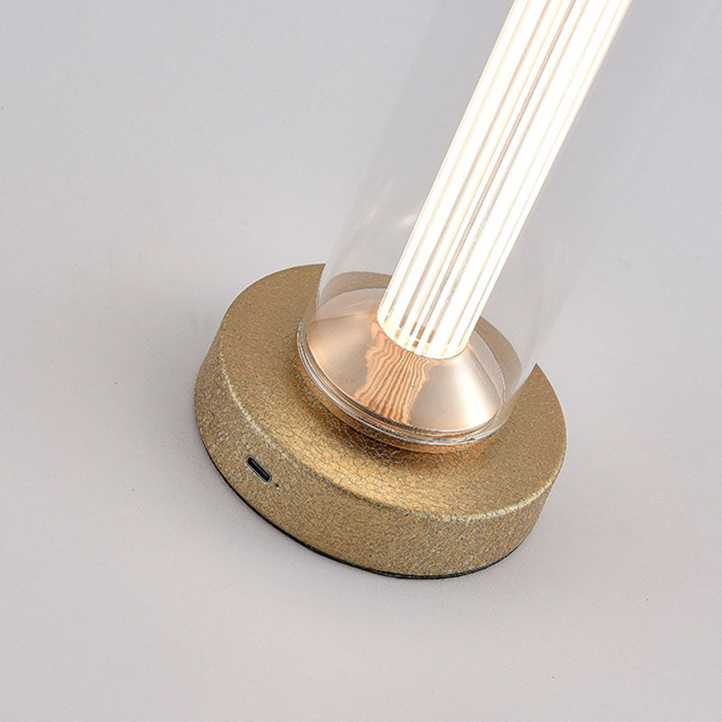 Portable Round Cylinder Iron Table Lamp