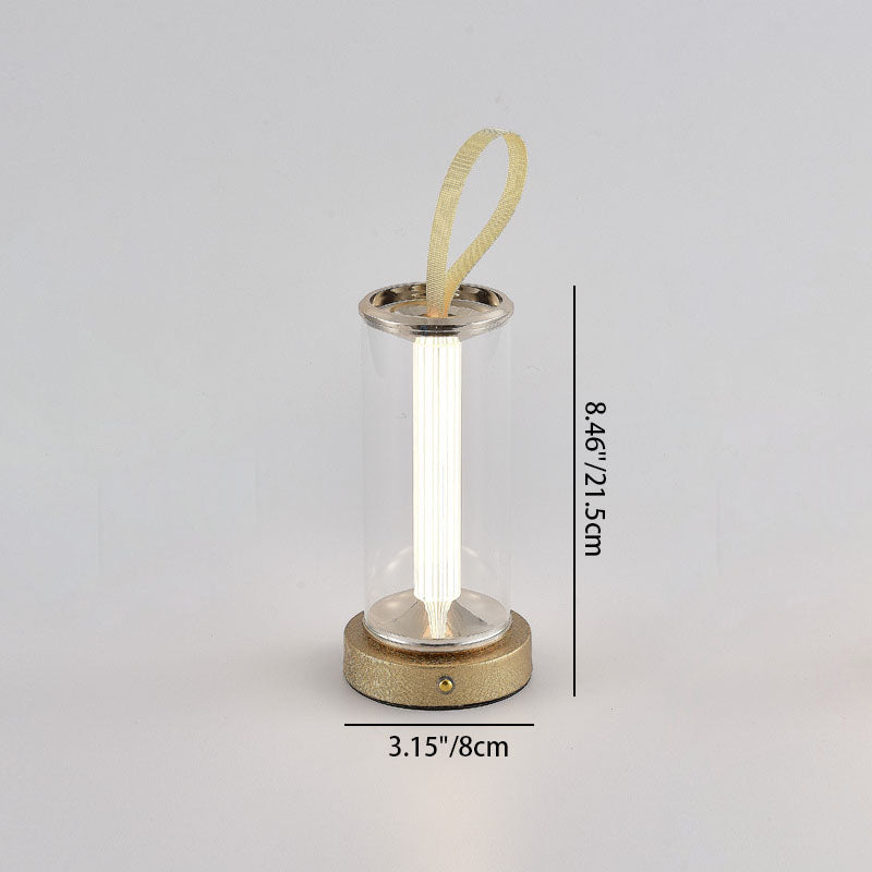 Portable Round Cylinder Iron Table Lamp
