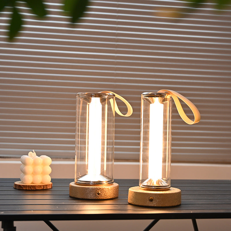 Portable Round Cylinder Iron Table Lamp