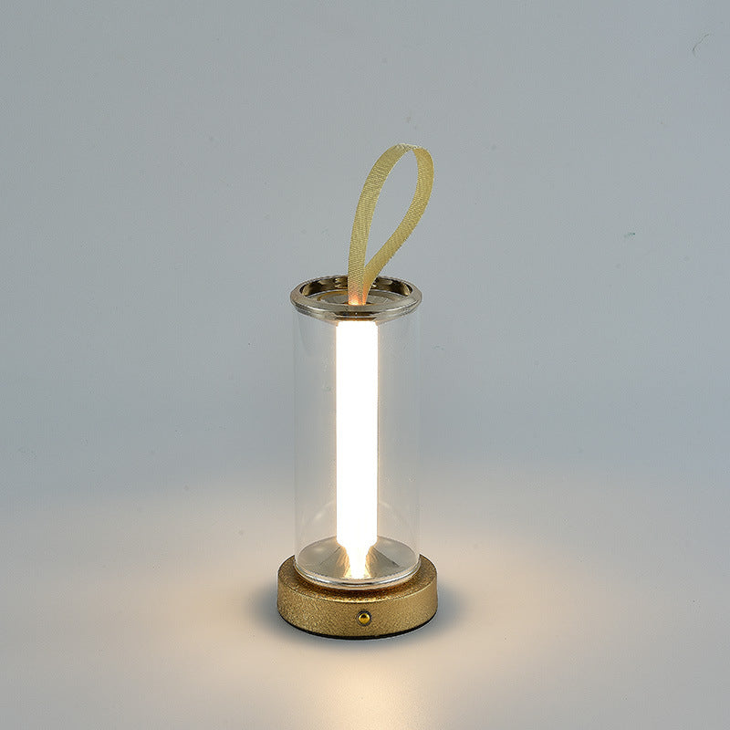 Portable Round Cylinder Iron Table Lamp