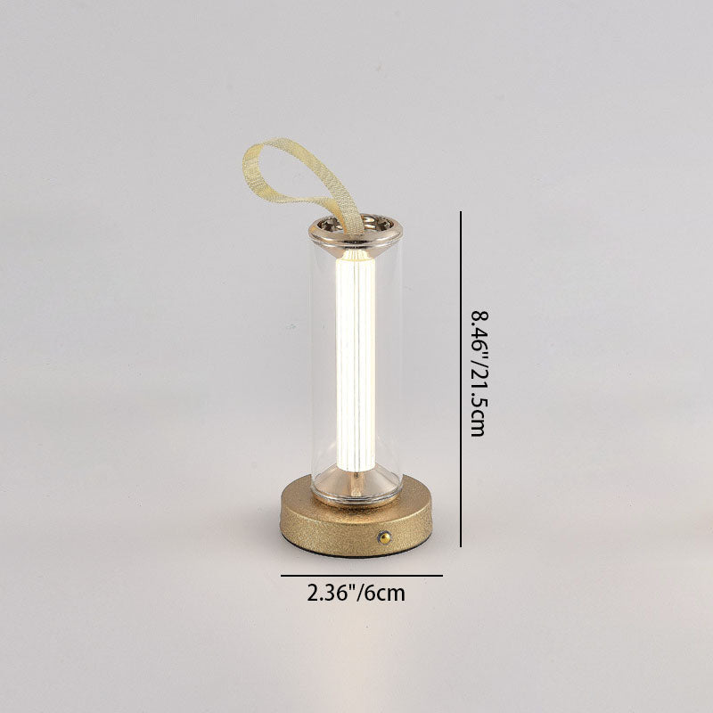 Portable Round Cylinder Iron Table Lamp