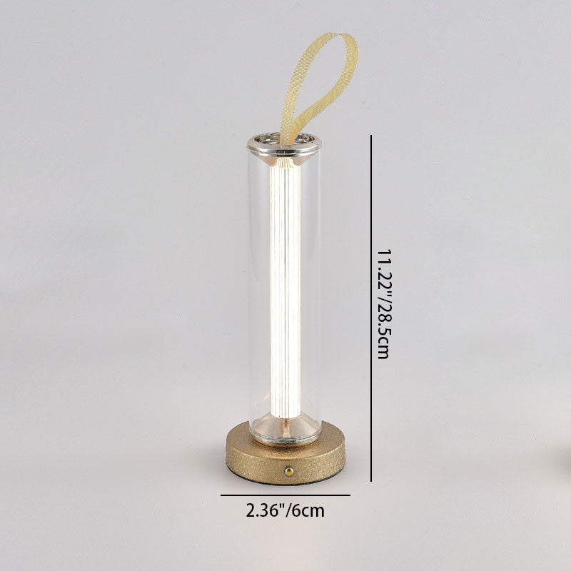 Portable Round Cylinder Iron Table Lamp