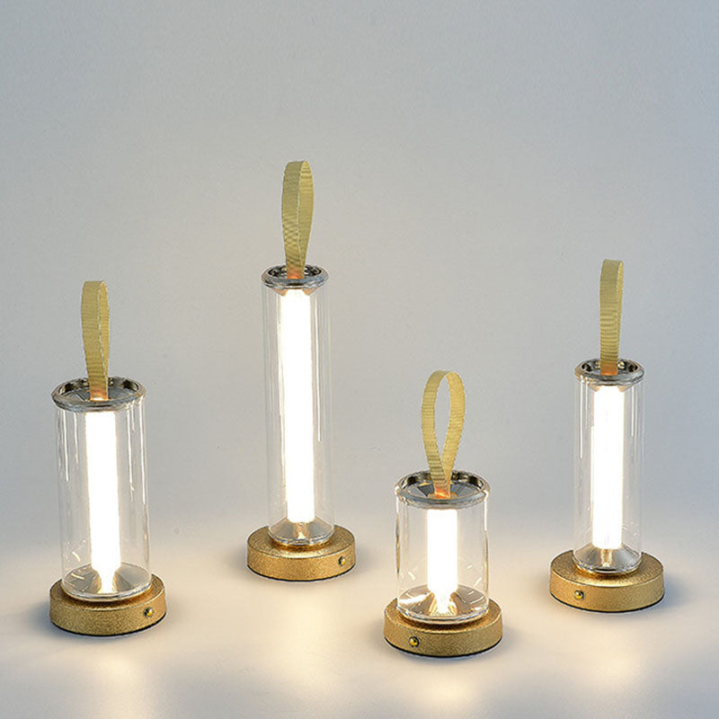 Portable Round Cylinder Iron Table Lamp