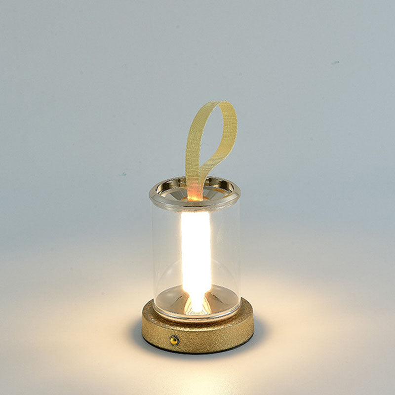 Portable Round Cylinder Iron Table Lamp