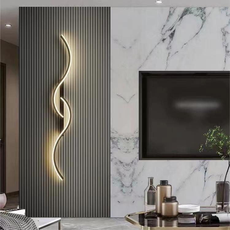 Long Curve Aluminum Silicone Wall Lamp