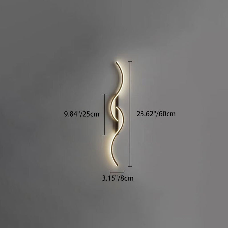 Long Curve Aluminum Silicone Wall Lamp