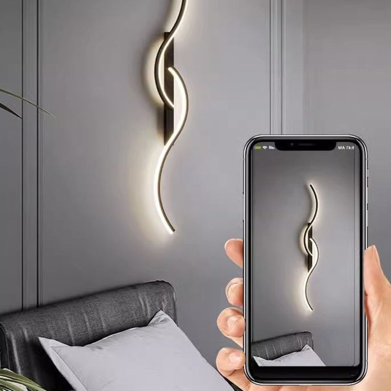 Long Curve Aluminum Silicone Wall Lamp