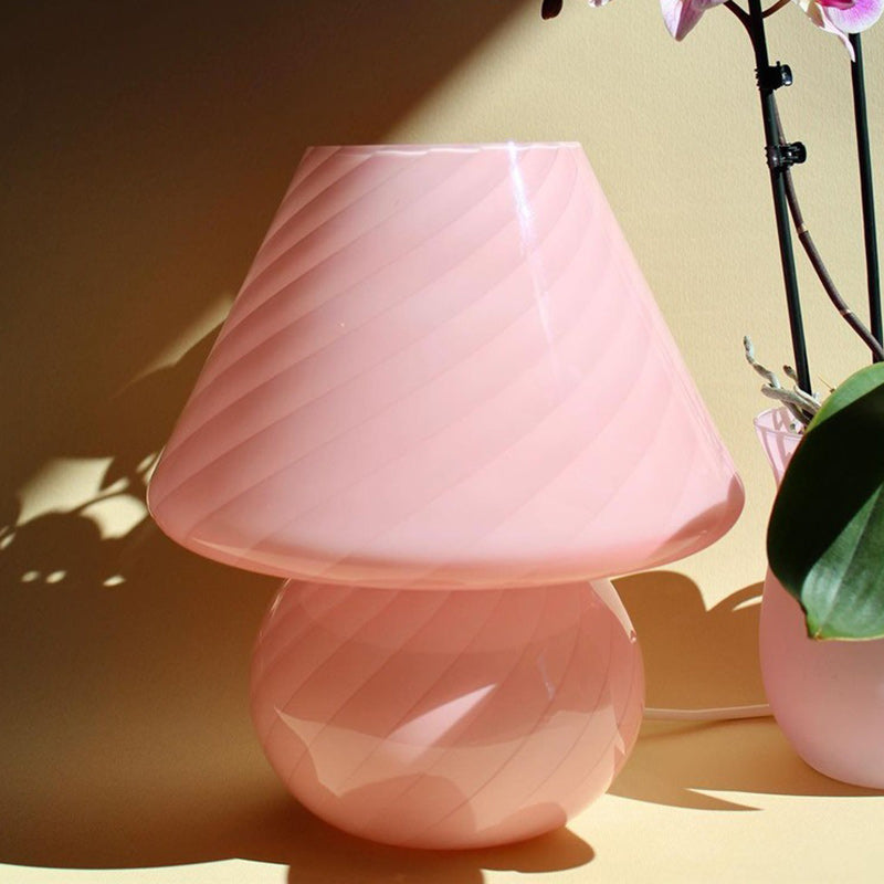 Round Glass Bedroom Table Lamp