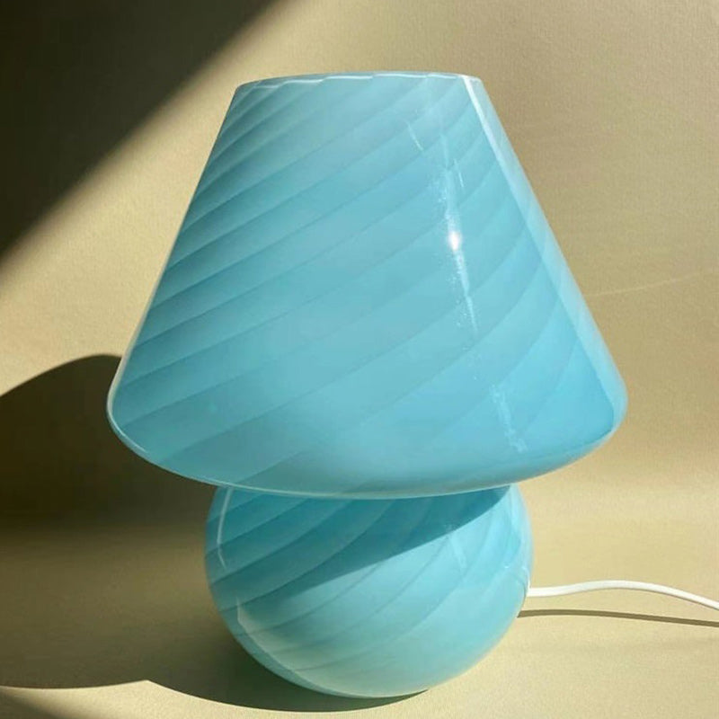 Round Glass Bedroom Table Lamp
