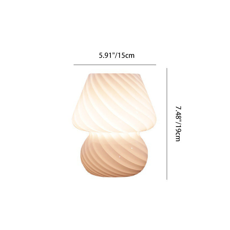Round Glass Bedroom Table Lamp