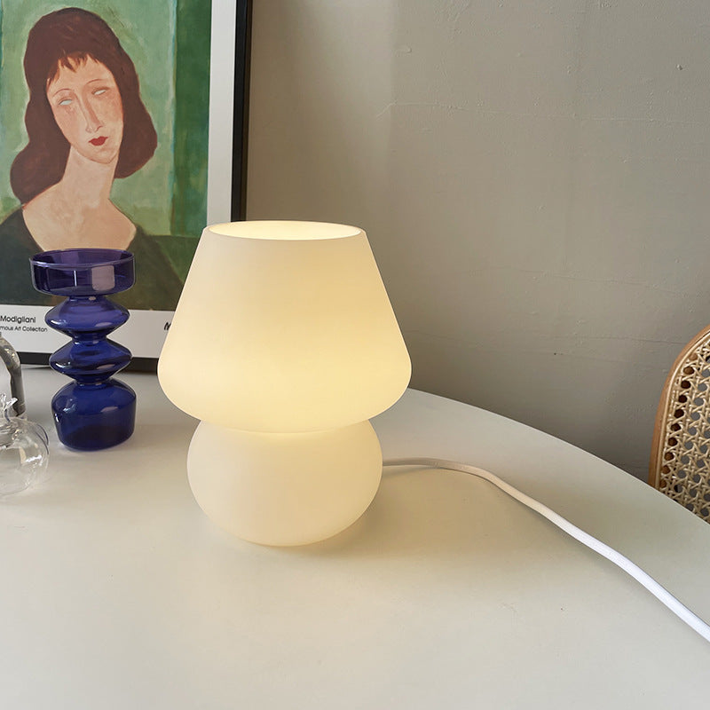 Round Glass Bedroom Table Lamp