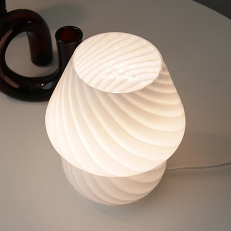 Round Glass Bedroom Table Lamp