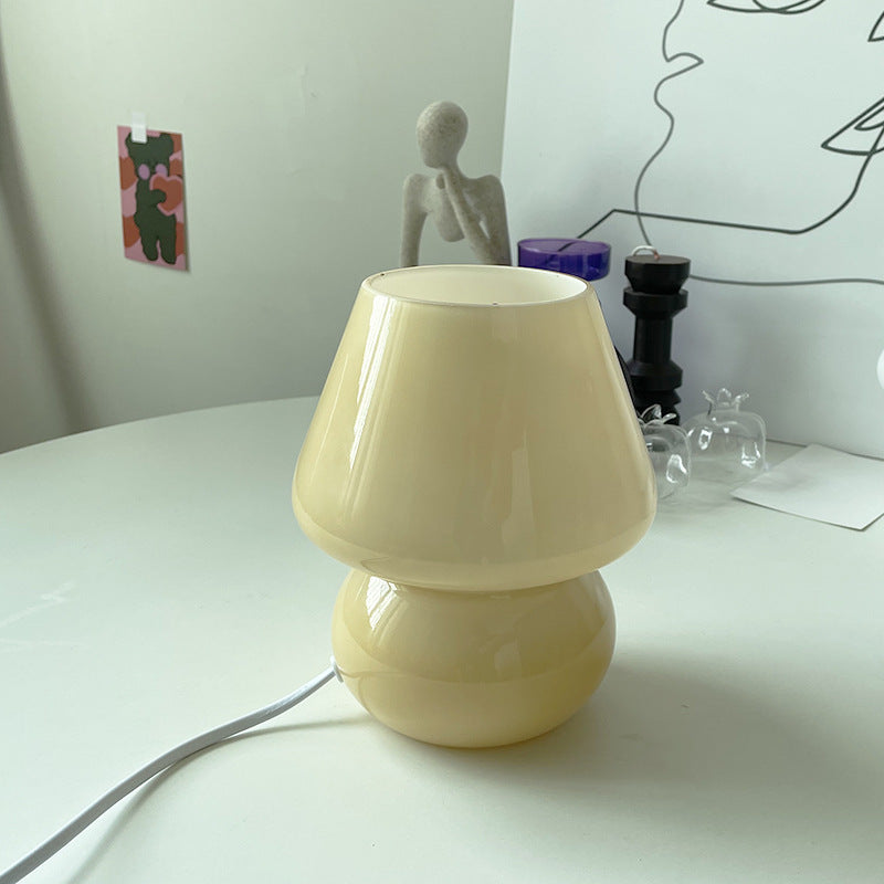 Round Glass Bedroom Table Lamp