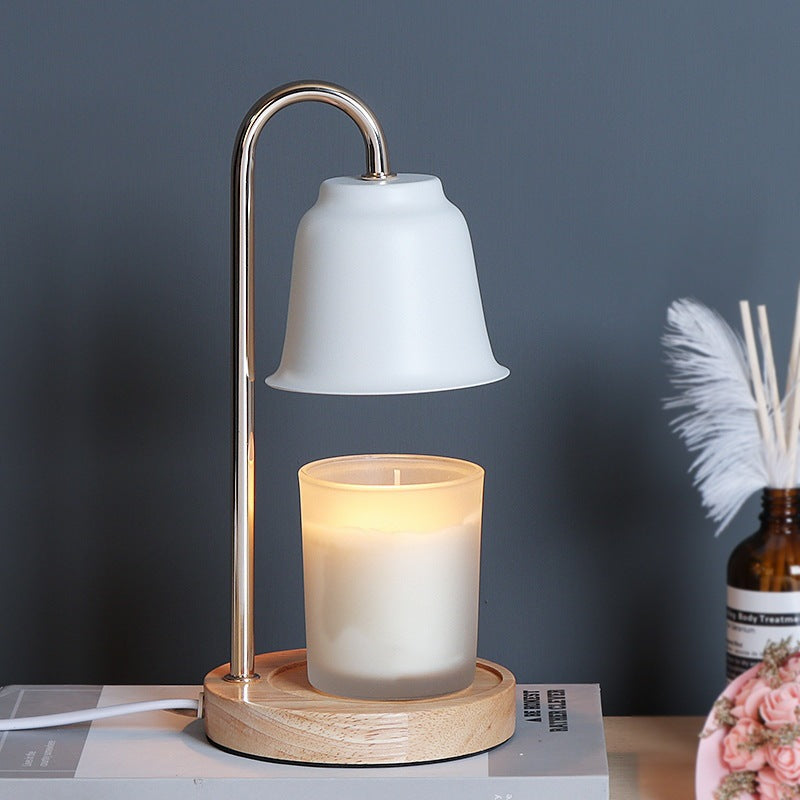 Round Cone Iron Wood Table Lamp