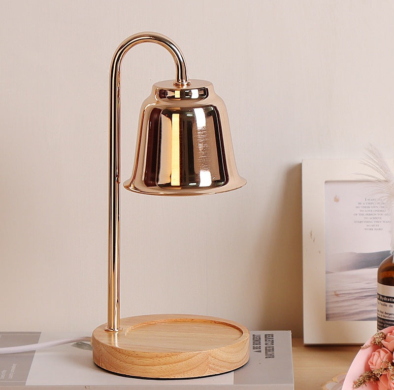 Round Cone Iron Wood Table Lamp