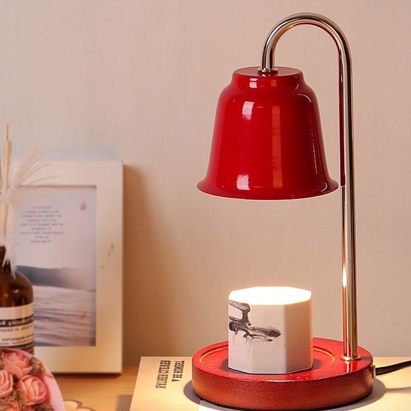Round Cone Iron Wood Table Lamp