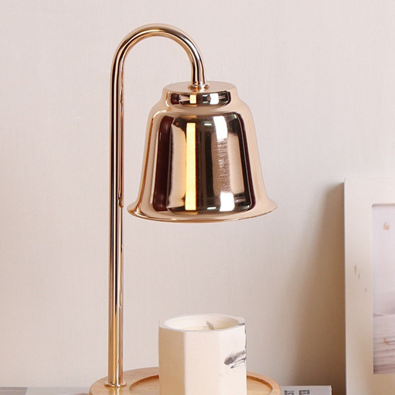 Round Cone Iron Wood Table Lamp