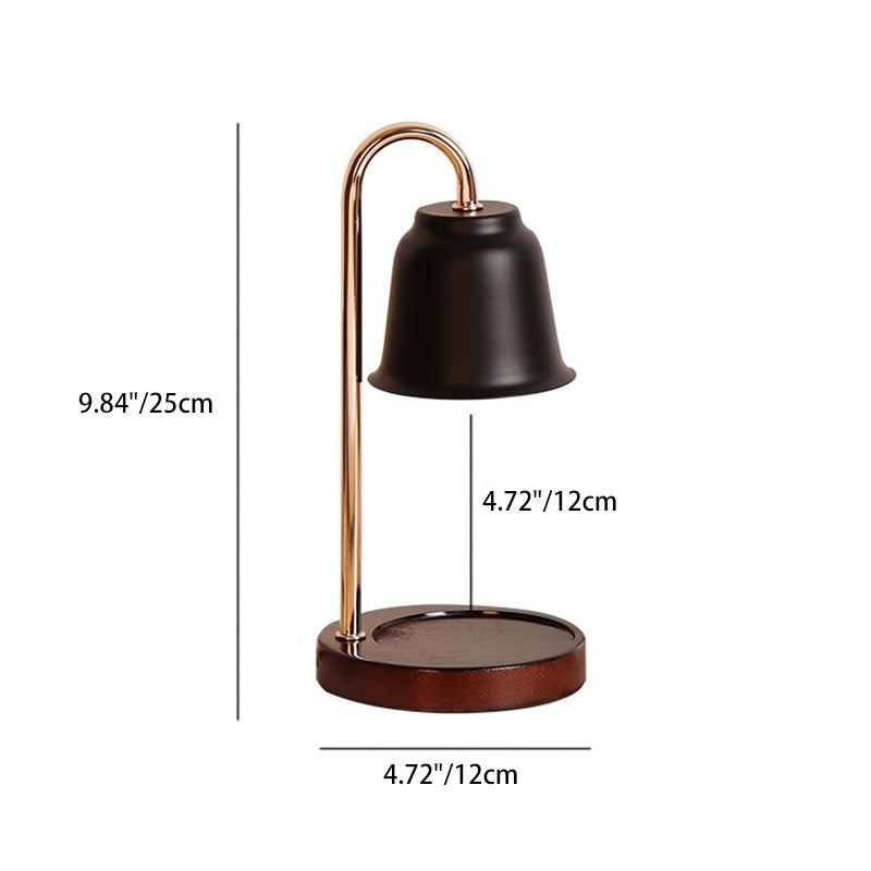 Round Cone Iron Wood Table Lamp