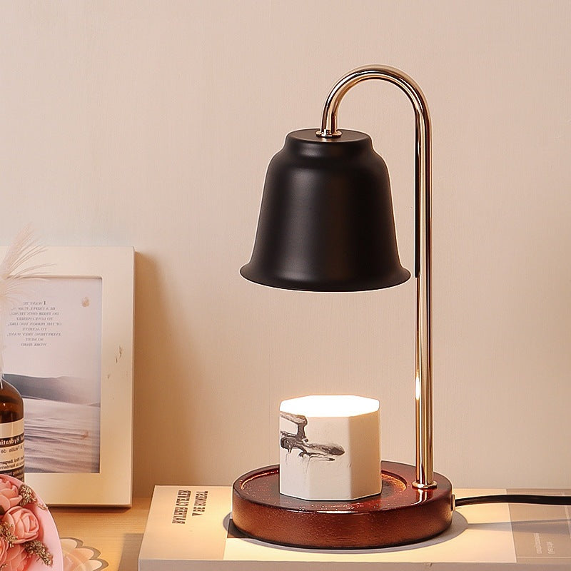 Round Cone Iron Wood Table Lamp