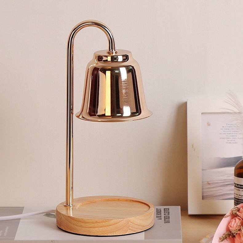 Round Cone Iron Wood Table Lamp
