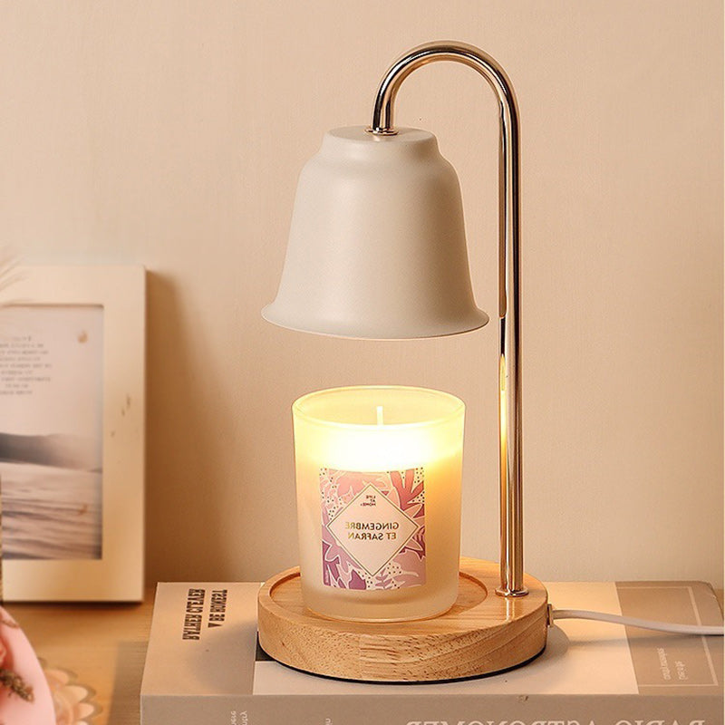 Round Cone Iron Wood Table Lamp