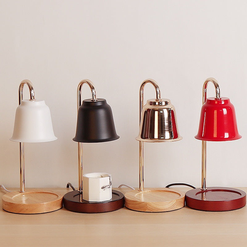 Round Cone Iron Wood Table Lamp
