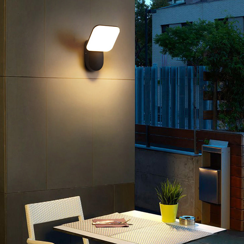 Round Square Aluminum Acrylic Outdoor Light