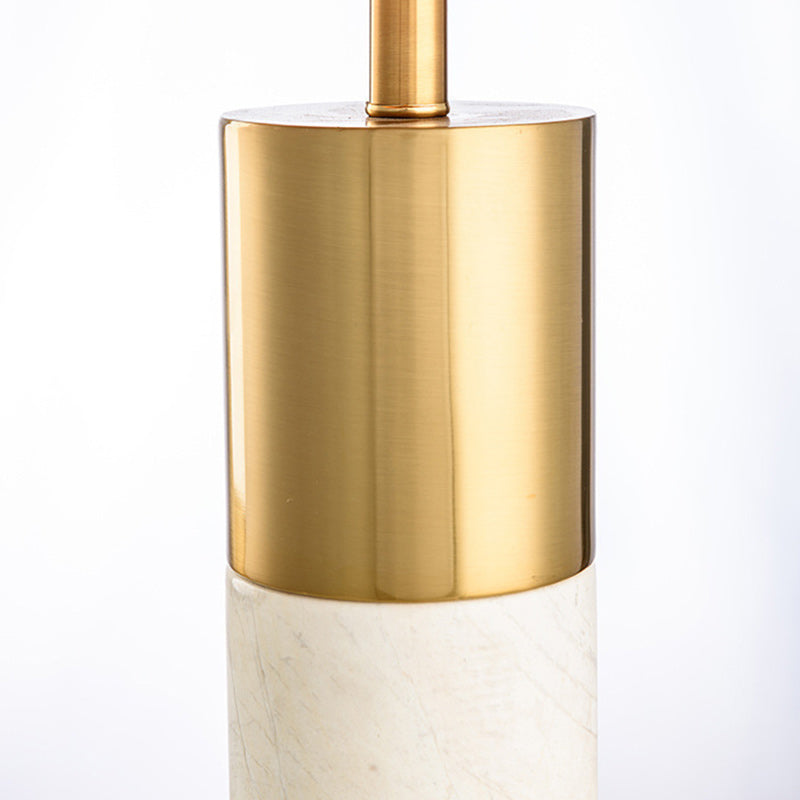 Round Cylinder Metal Marble Table Lamp