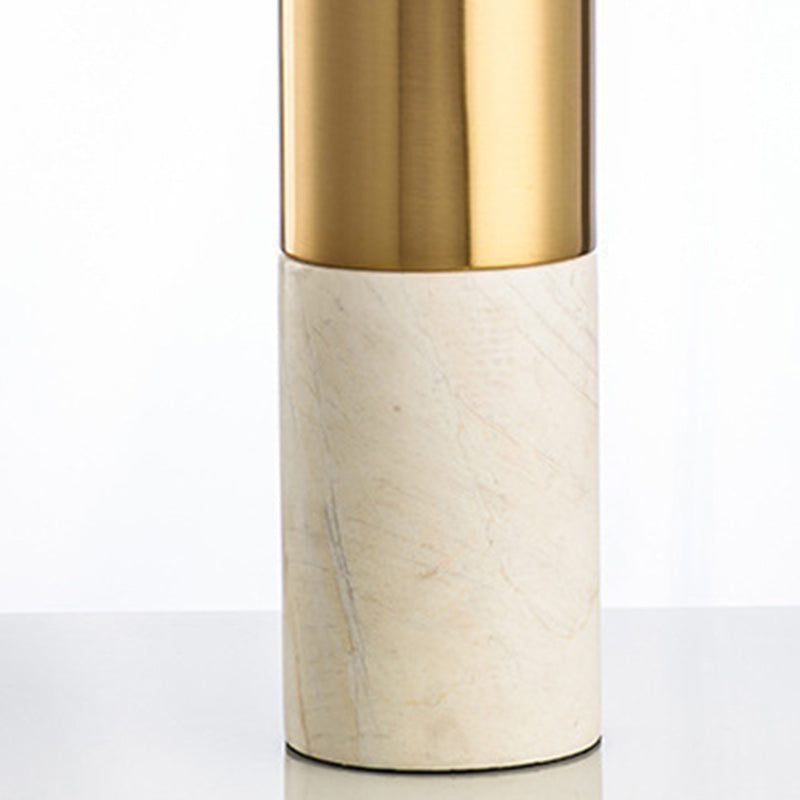 Round Cylinder Metal Marble Table Lamp