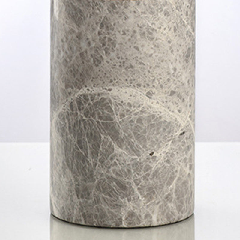 Round Cylinder Metal Marble Table Lamp