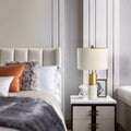 Round Cylinder Metal Marble Table Lamp