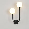Round Orb Iron Glass 2-Light Wall Lamp