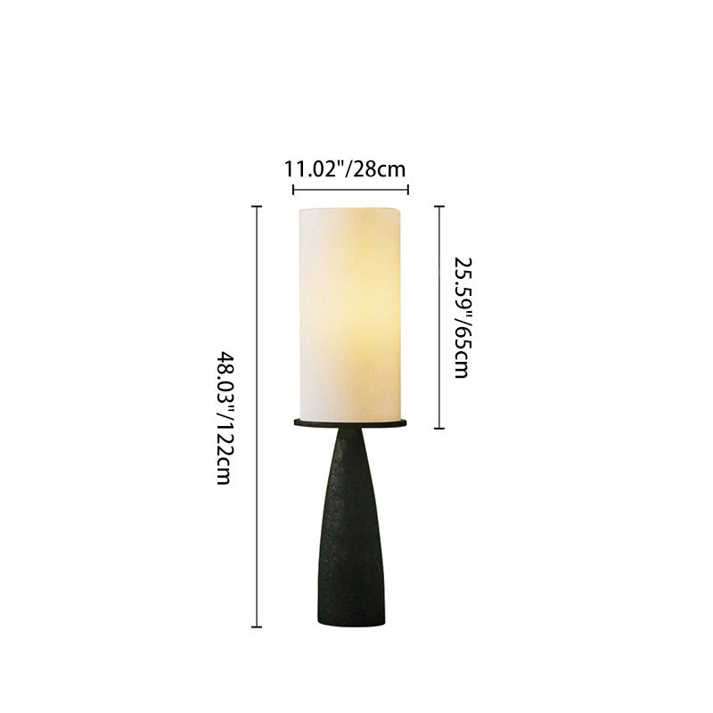 Round Cylinder Cone Fabric Floor Lamp