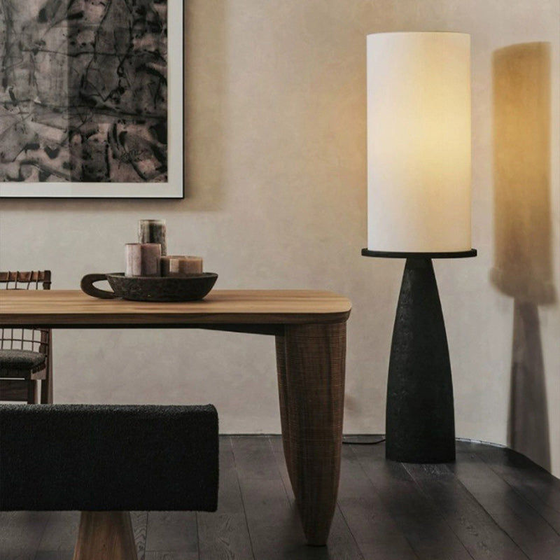 Round Cylinder Cone Fabric Floor Lamp