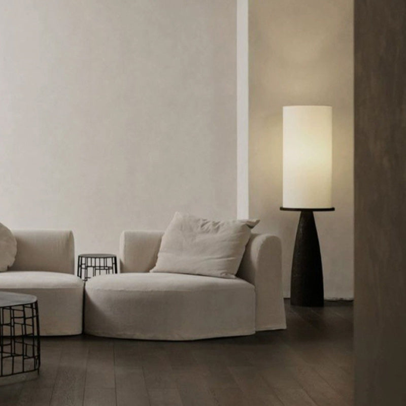 Round Cylinder Cone Fabric Floor Lamp