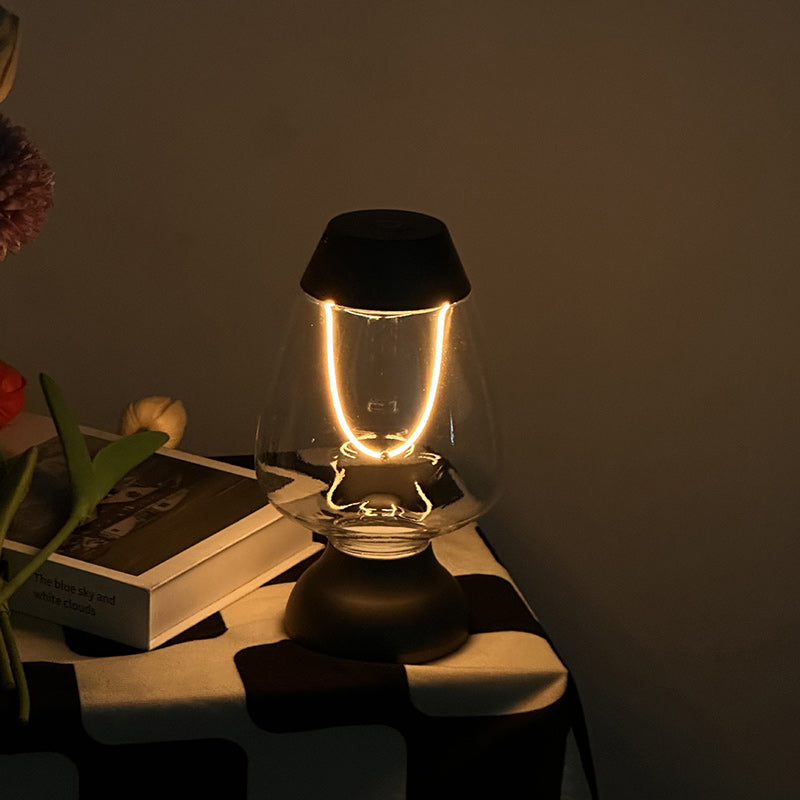 Cup Shape Oval Plastic Table Lamp