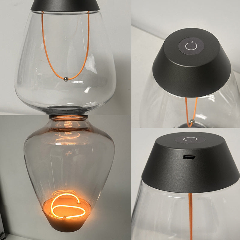 Cup Shape Oval Plastic Table Lamp