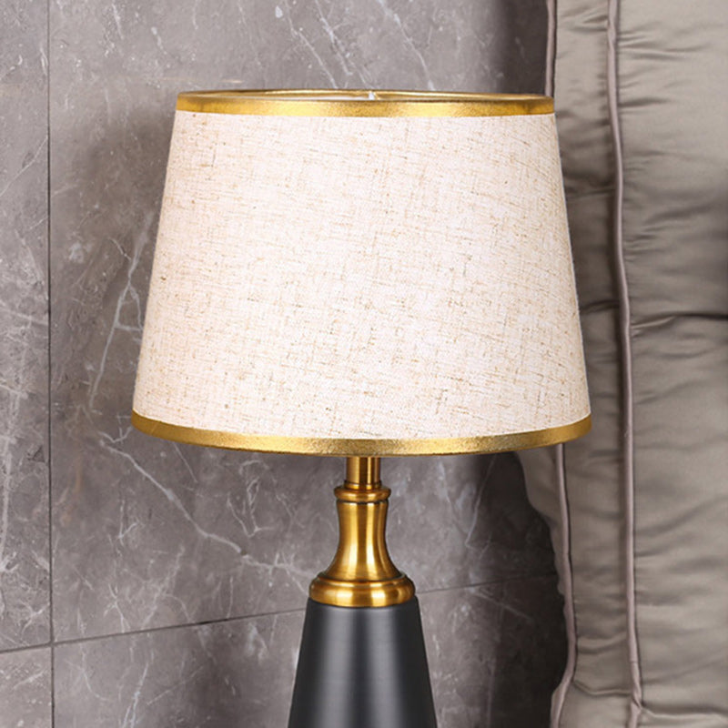 Cylinder Cone Iron Fabric Table Lamp