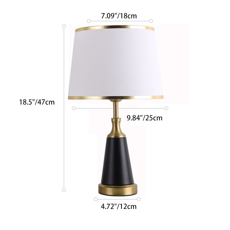 Cylinder Cone Iron Fabric Table Lamp