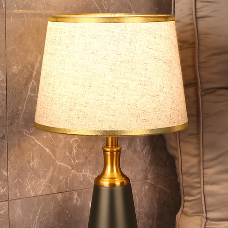 Cylinder Cone Iron Fabric Table Lamp